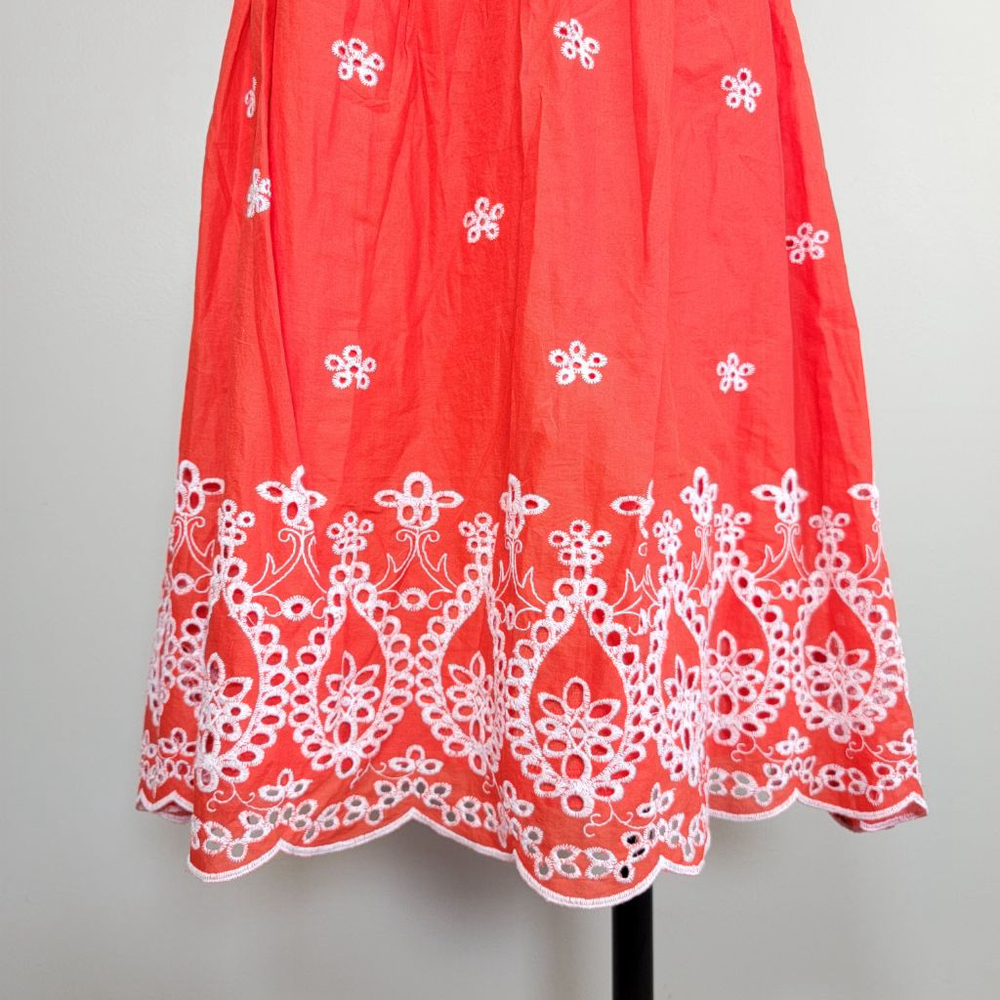 NYDJ Fit & Flare Jeweled Sleeveless Dress Eyelet Embroidered Skirt Slimming 6 - Picture 7 of 14